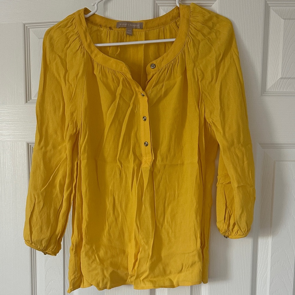 Yellow Button-Up Women's Top